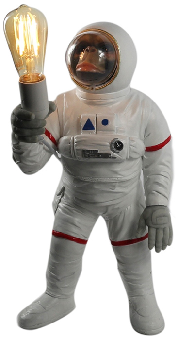 Resin Astronaut Monkey Lamp - Click Image to Close